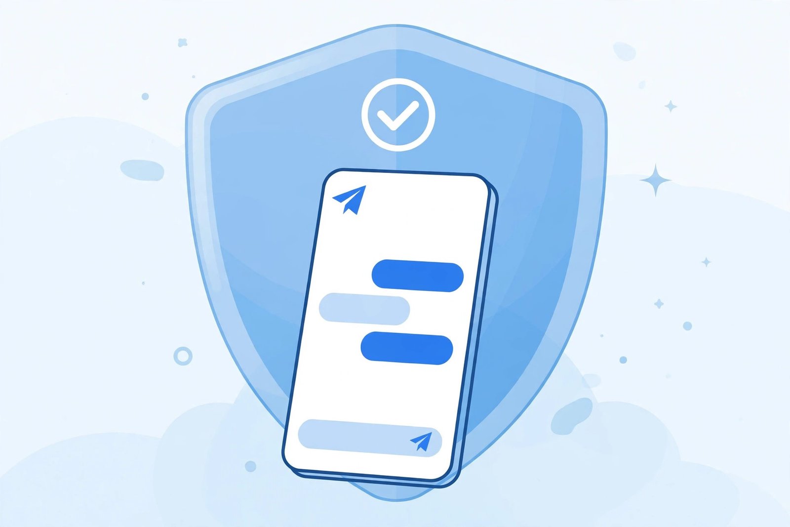 Telegram protected by a VPN shield